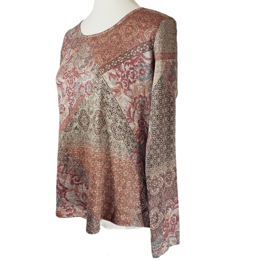 ☀ Style & Co Women's Printed Knit Top Orange Size: M